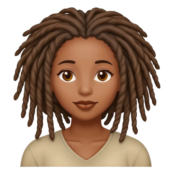 Black woman with locs in love sticker