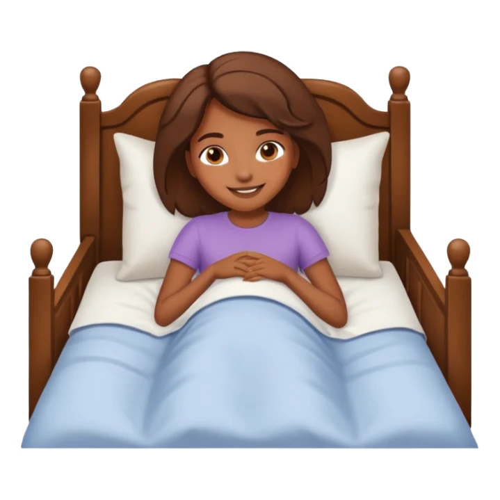 brown skin girl lying in bed sticker