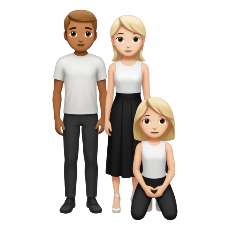 Girl on knees in front of standing man sticker