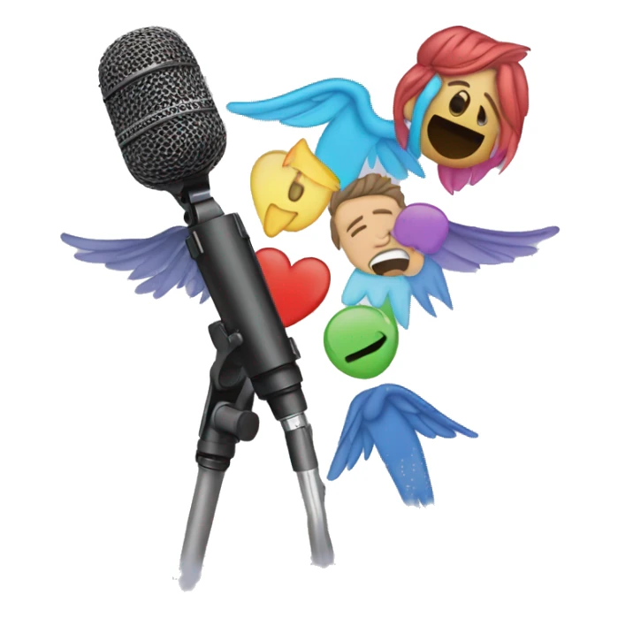 One direction microphone colors as emojis with wings around Liam’s  sticker