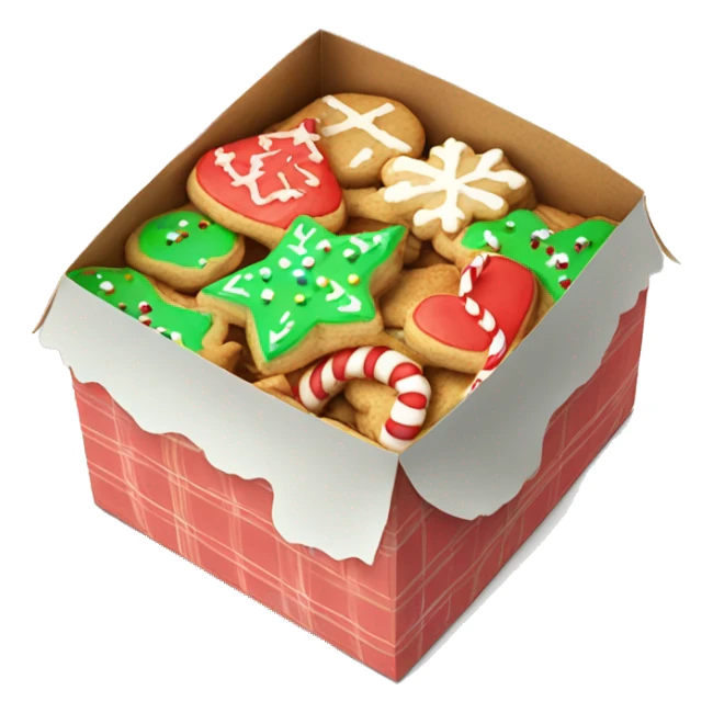 Box of Christmas cookies with colorful frosting  sticker