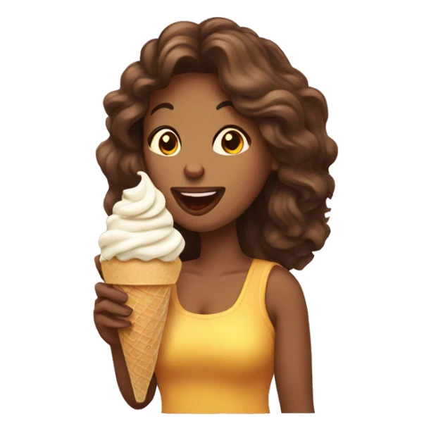 woman licking ice cream sticker