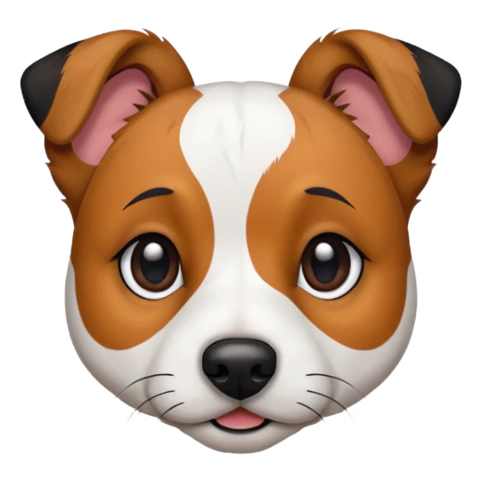 Strävhårig jack russel med svarta öron resten helt vit sticker