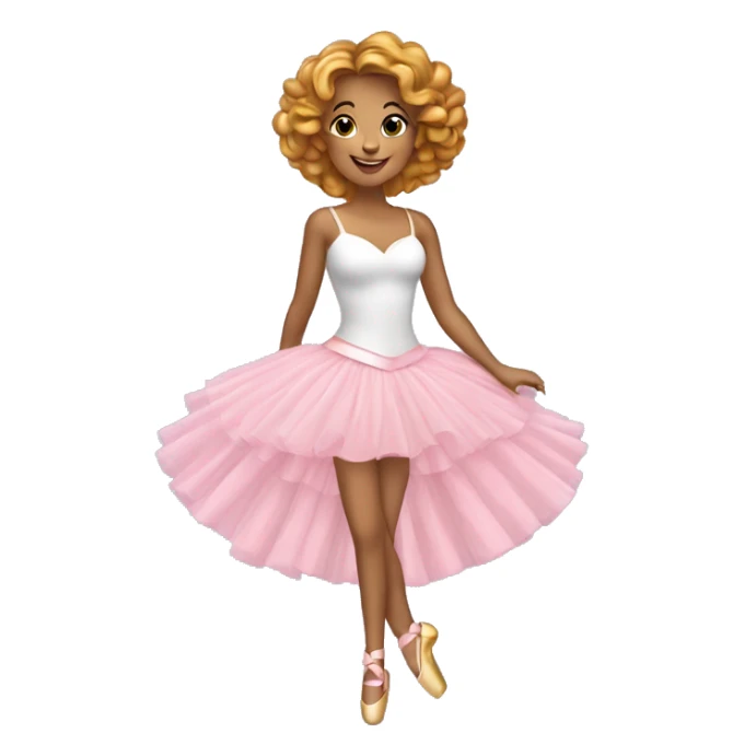 Bailarina de cabelos cacheados e loiro comemorando aniversário  sticker