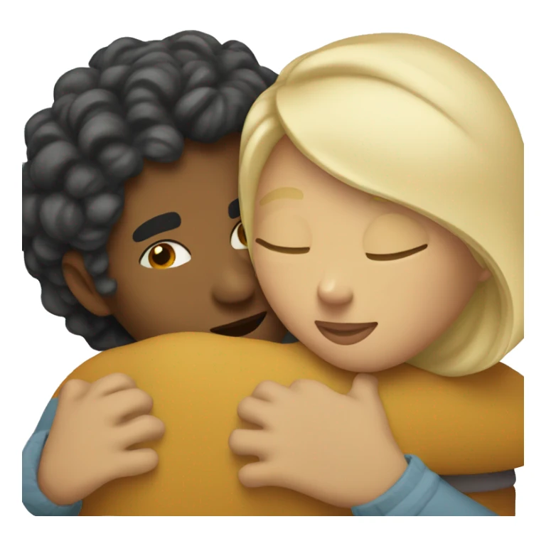latina woman hugging a white guy with blond hair sticker