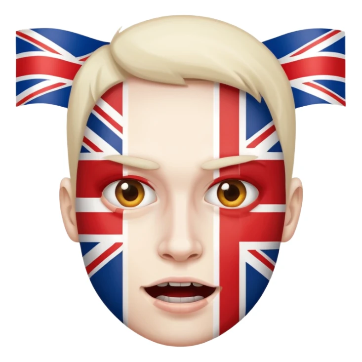 half UK and half crazy face sticker