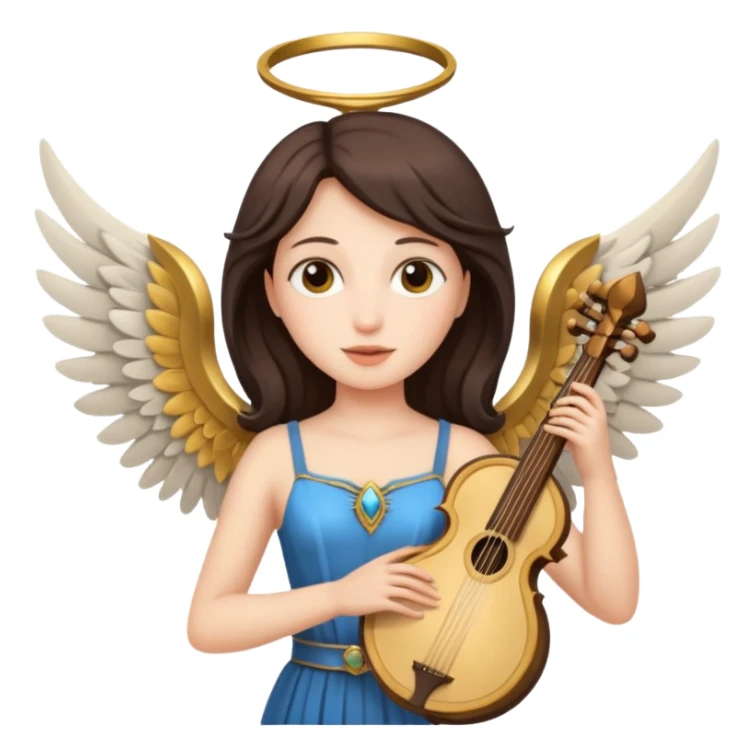 Muse of inspiration with wings and a lyre in her hand sticker