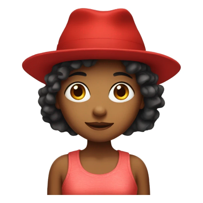 A girl in a red hat sticker