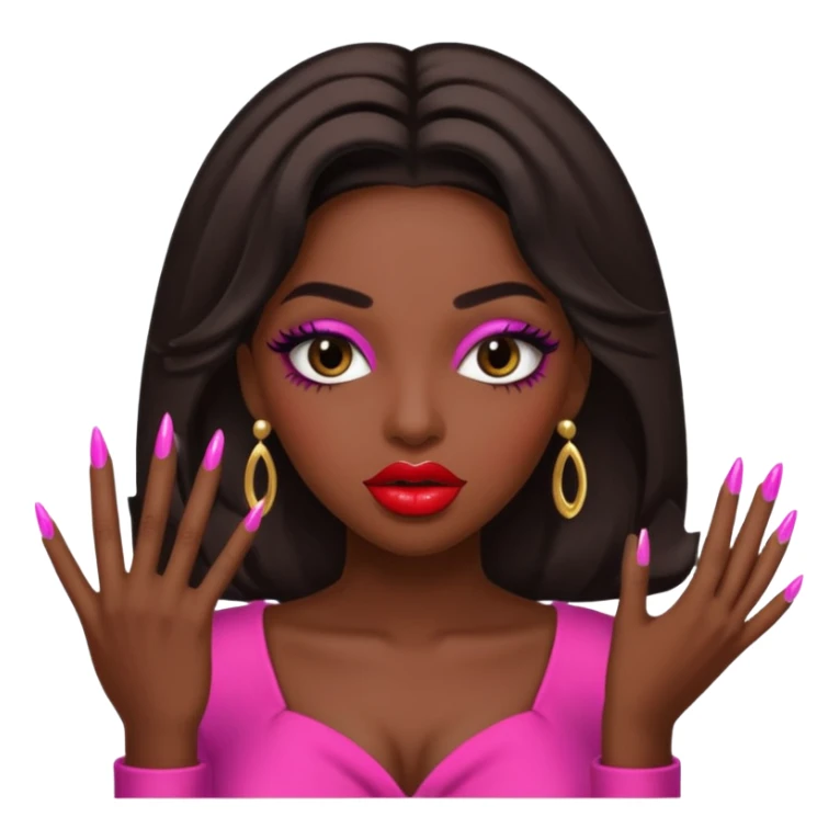 Material girl with big lips long eyelashes and long nails  sticker