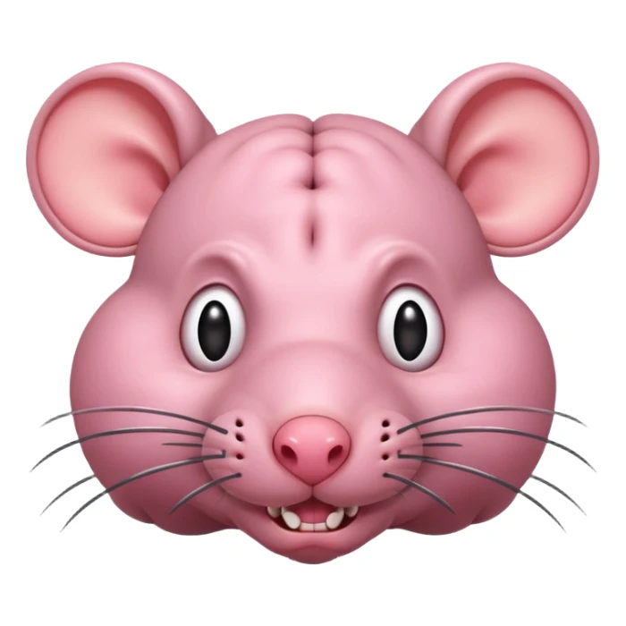 rat with a very large brain coming out of its head sticker