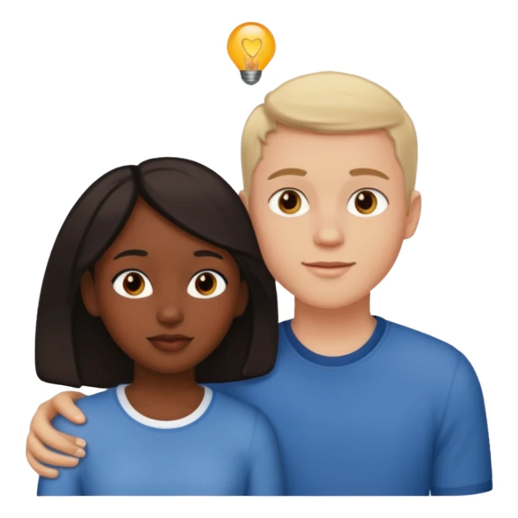 Couple in love black girl and white boy  sticker