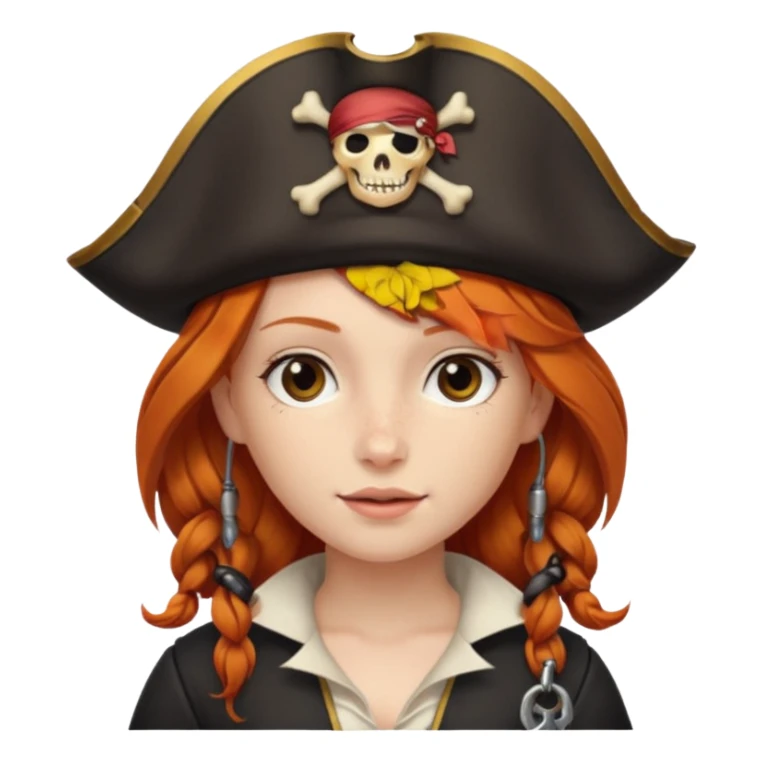 ginger hair pirate girl sticker