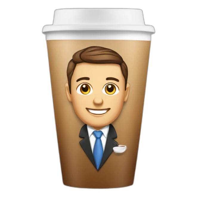 business portrait on a coffee to go cup sticker
