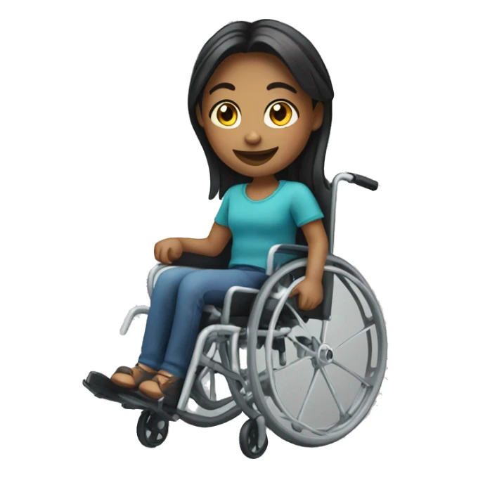 smiling girl in wheelchair  sticker