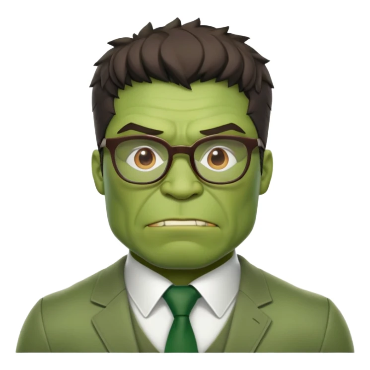 Professor Hulk with glasses and smart outfit sticker