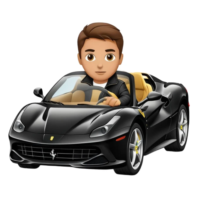 cool dude in black jacket drive a Ferrari  sticker