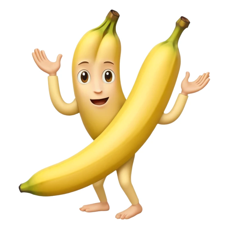 Banana  with a face  had strong arms and legs sticker