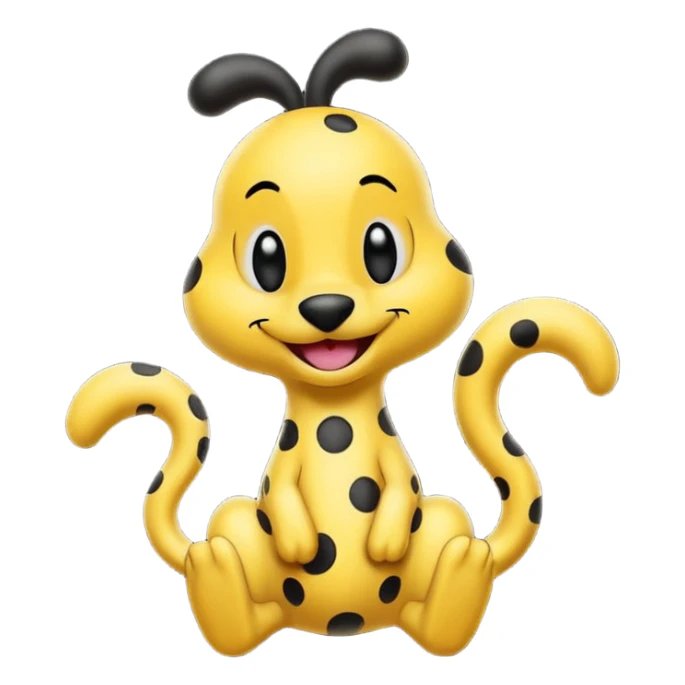marsupilami noir avec écrit en dessous "Spunky" sticker
