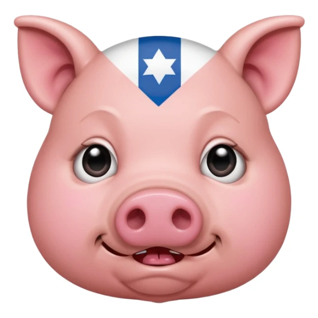 israeli pig with israel flags everywhere crying sticker
