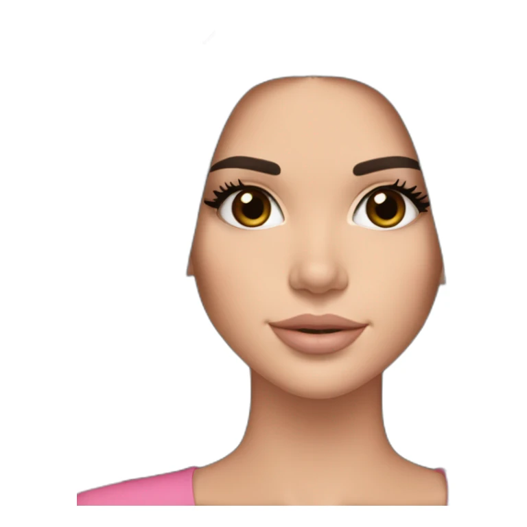 brunette Kendall Jenner with long hair holding pink iPad sticker