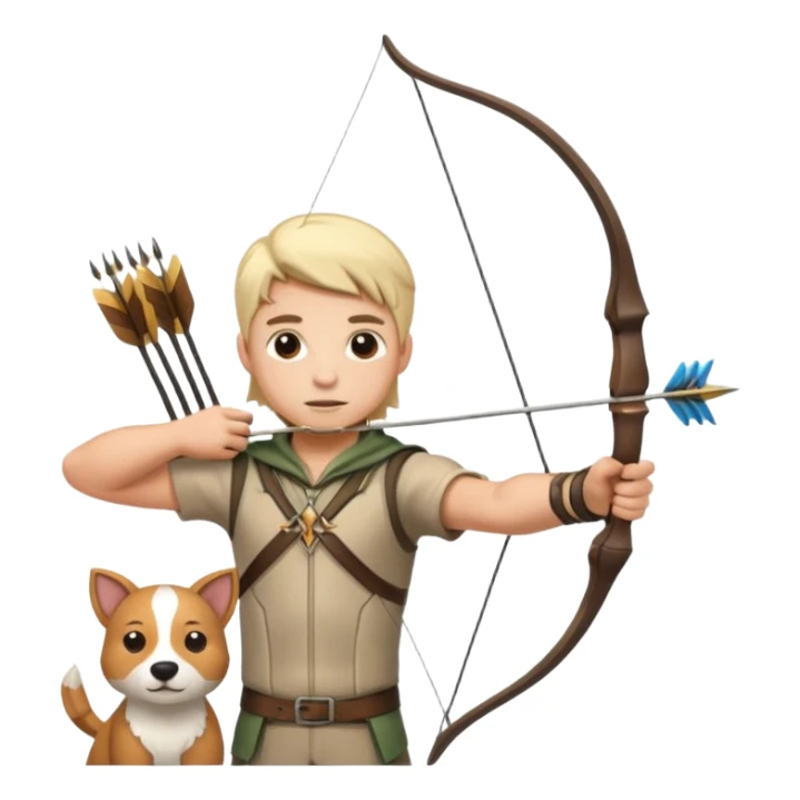 un archer avec une bete de compagnie sticker