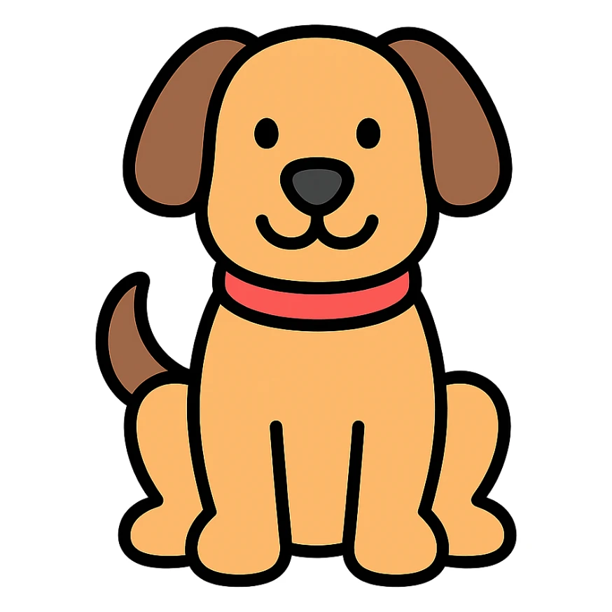 köpek, renkli dış hatlı ikon tarzı sticker