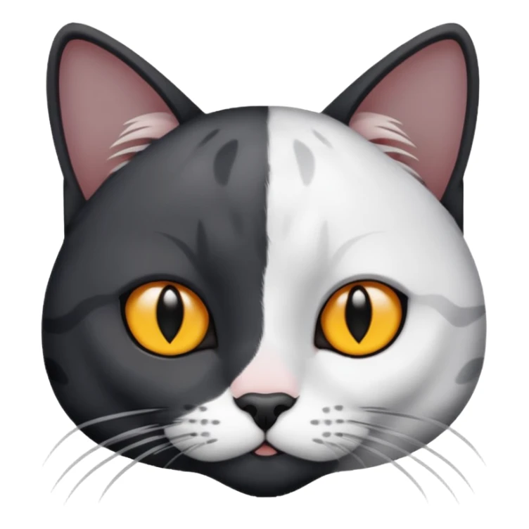 one all black cat one all gray cat one white cat with gray spots sticker