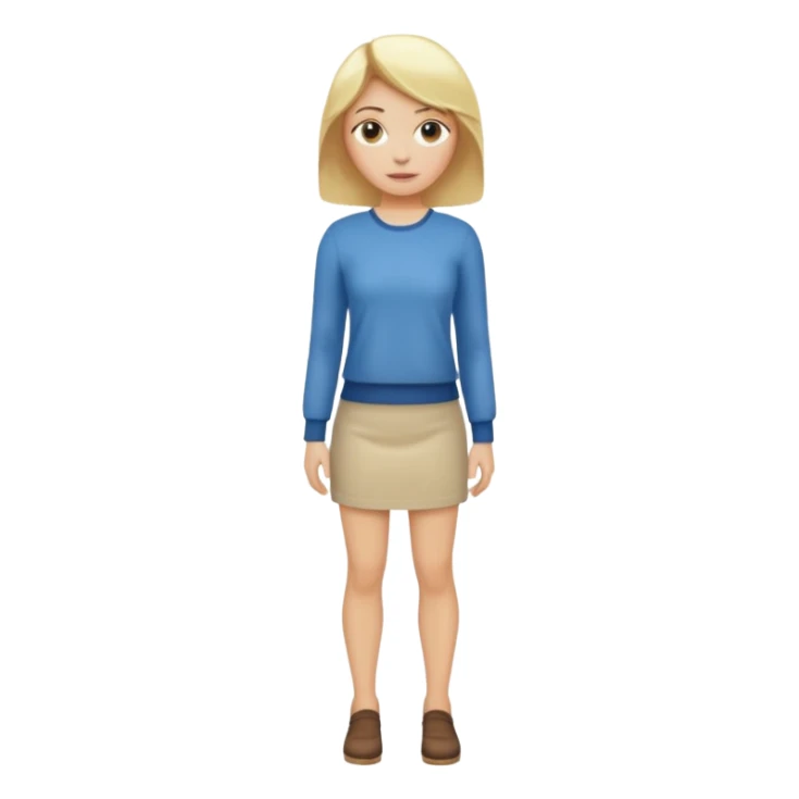 woman with blond hair standing showing full body sticker