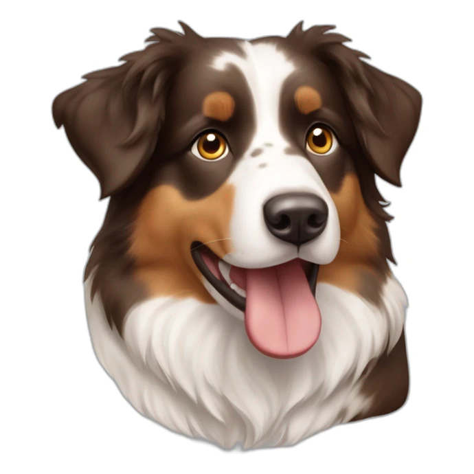 Australian Shepherd mit hellbraunem weißem und dunkelbraunem Fell sticker