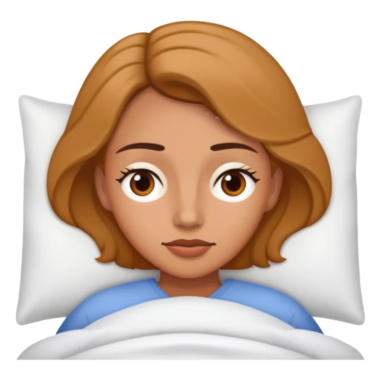 Woman laying in bed wide awake sticker