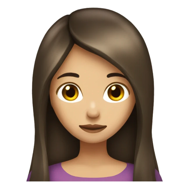 a long hair brunette girl muting sticker