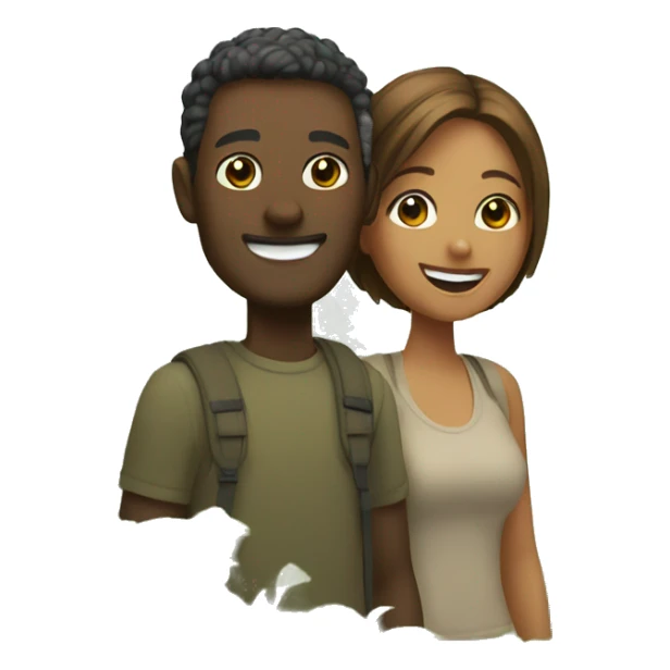 smiling couple in nature sticker