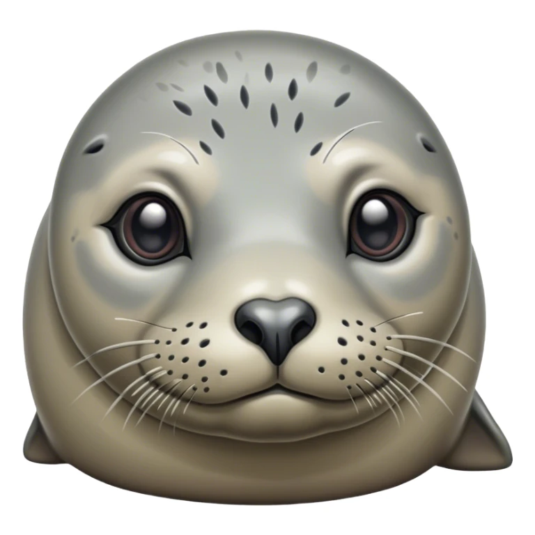 Cinematic Noble harbour seal Portrait Emoji, Poised and streamlined, with a sleek, smooth body of glossy, muted hues and expressive, dark eyes complemented by a rounded, agile head, Simplified yet sharp and sophisticated features, highly detailed, glowing with a soft, maritime luminescence, high shine, intelligent and graceful, stylized with an air of coastal authority, focused and alert, soft glowing outline, capturing the essence of a watchful marine guardian that appears ready to glide out of the screen with effortless authority! sticker