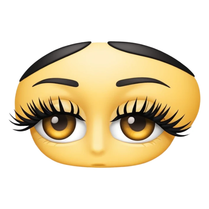A 2d standard eyelash to hide passwords emoji sticker