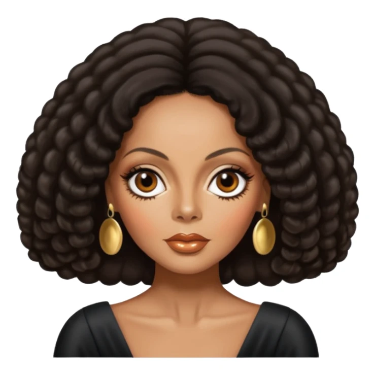 Diana Ross with dark brown hair sticker