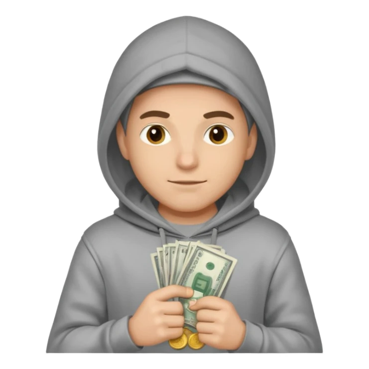 Knight hoodied holding money sticker