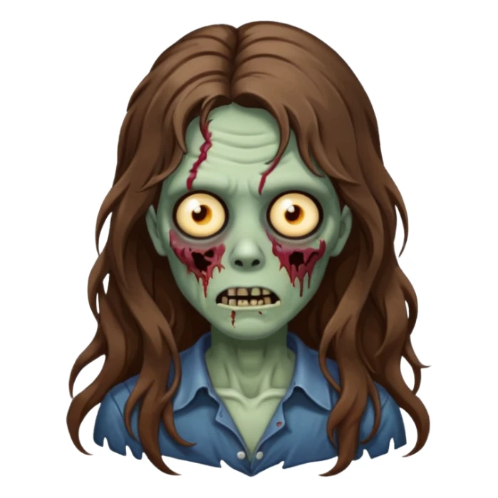 zombie com cabelo ondulado longo marrom legal sticker