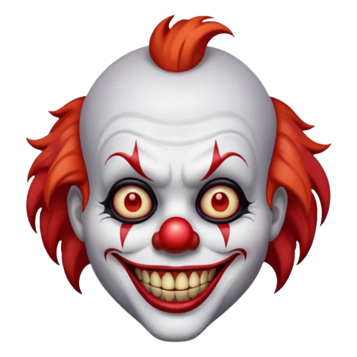 sinister clown with glowing eyes sticker