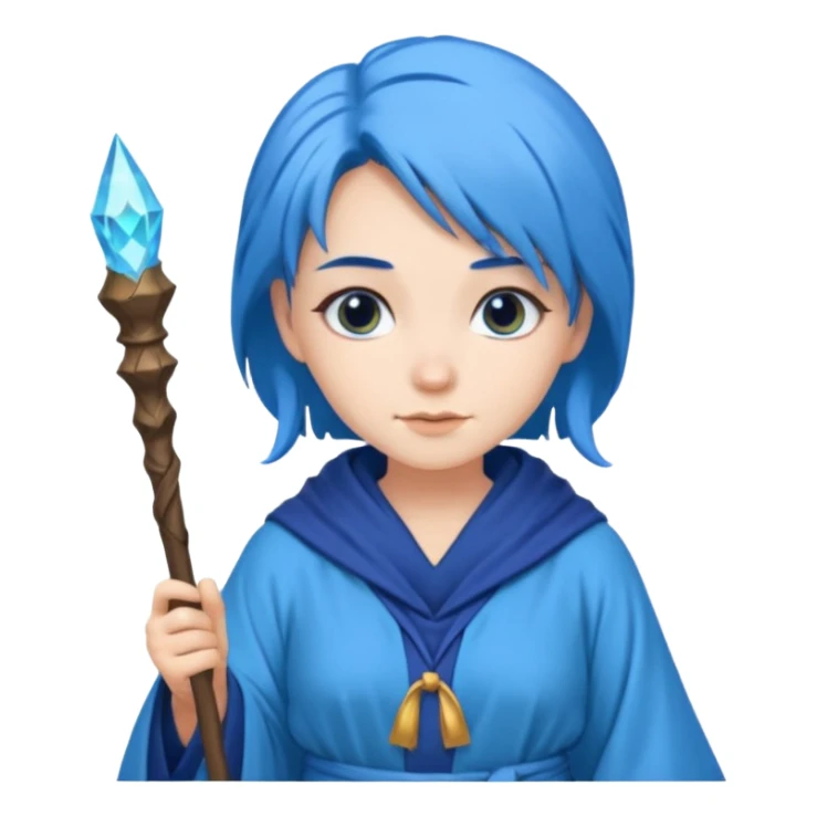 wizard woman with blue hair sticker