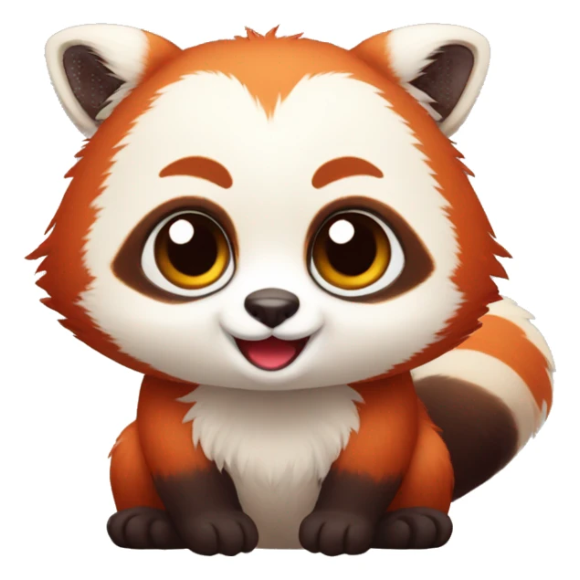Cute red panda-lemur-hybrid full body sticker