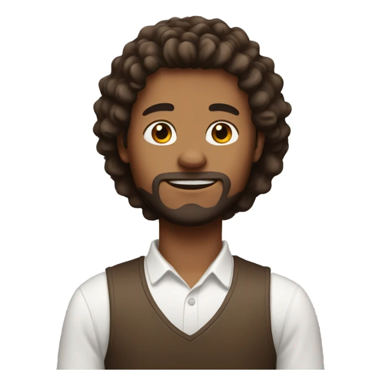 Guy with brown fluffy mid length hair  sticker