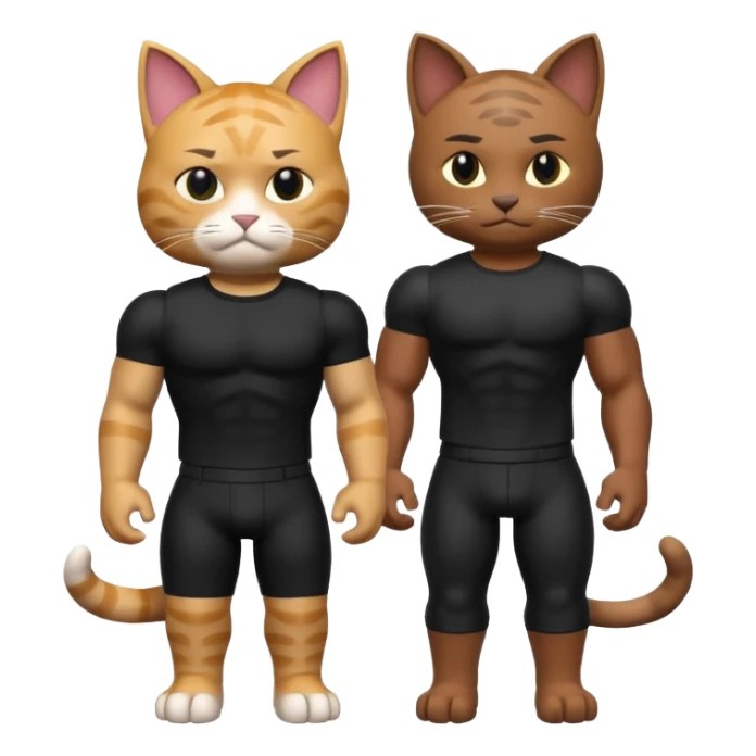 Roblox cat and human whit black musculos shirt sticker