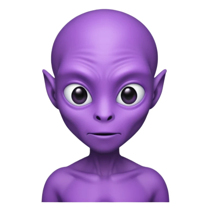 purple alien wear T-shirt sticker