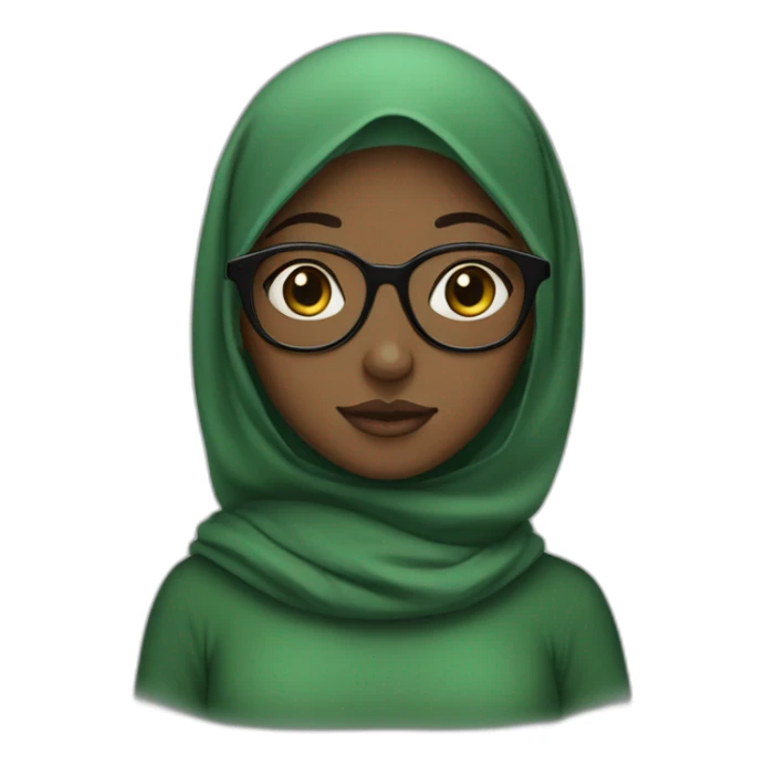 black-girl-with-glasses-wearing-green-hijab sticker