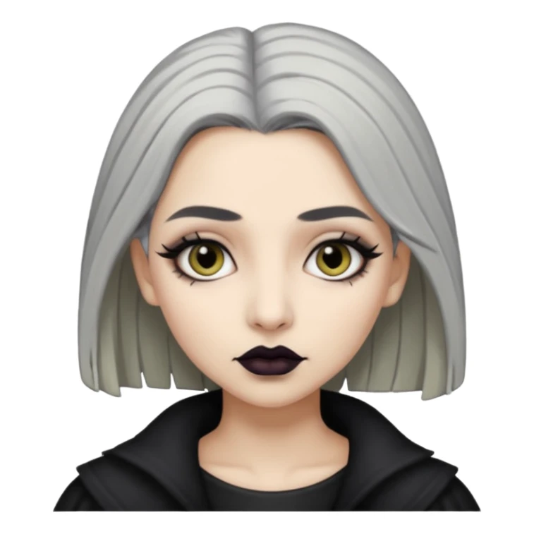  Beige olive skin  grey hair black lips goth girl sticker