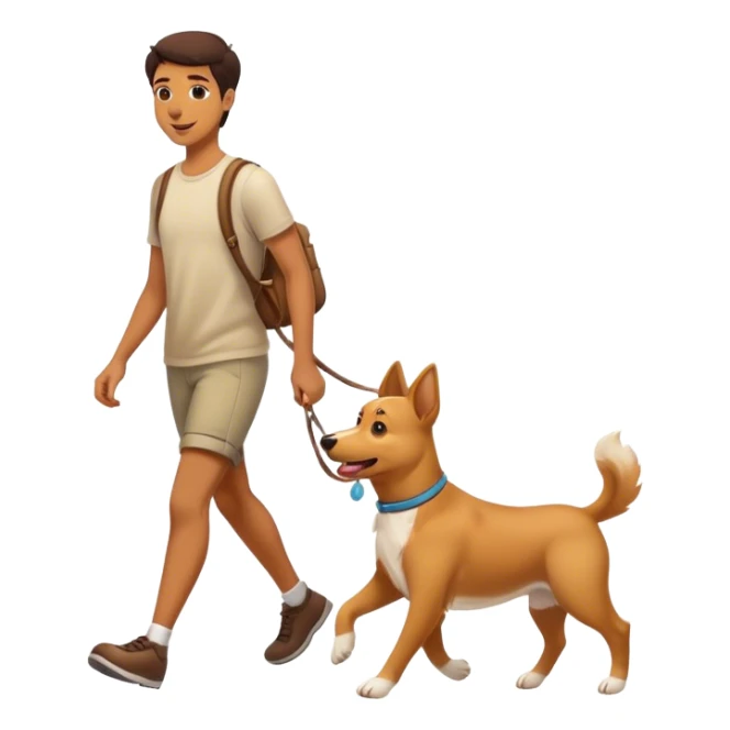 Cão feliz a ser passeado sticker