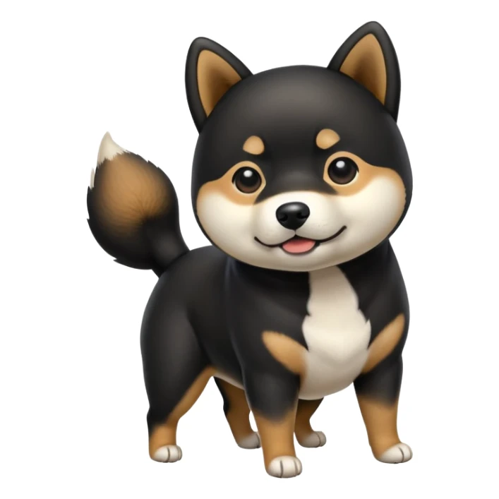 Black Shiba Inu dog pooping sticker
