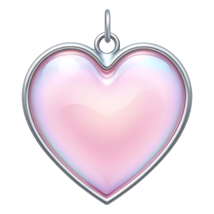 Iridescent pastel pink heart-shaped rosy pearly suncatcher  sticker