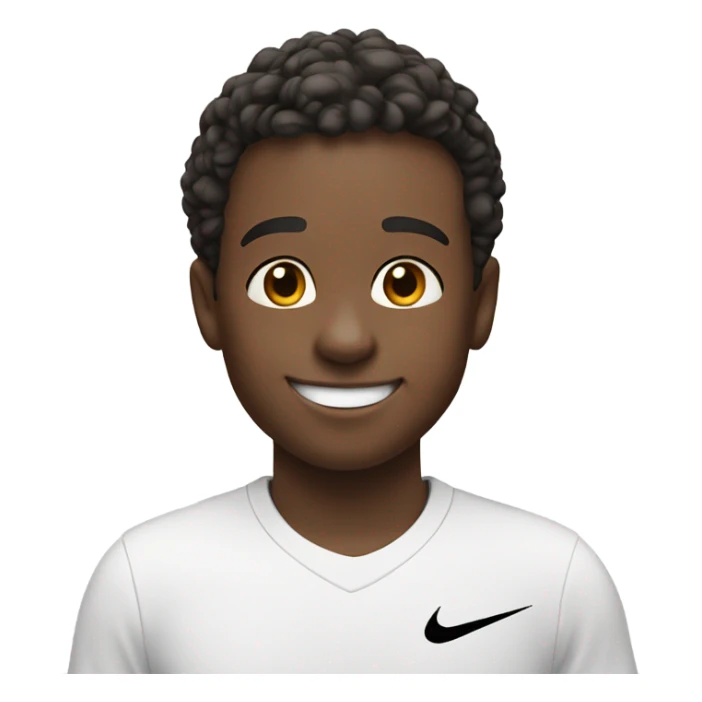 smiling boy in white Nike shirt sticker