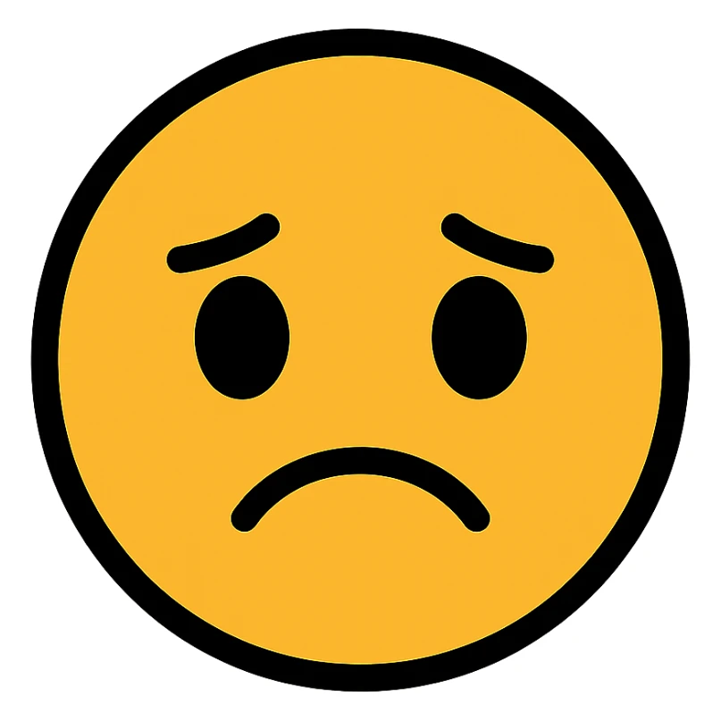 bad face emoji with frown and sad eyes sticker